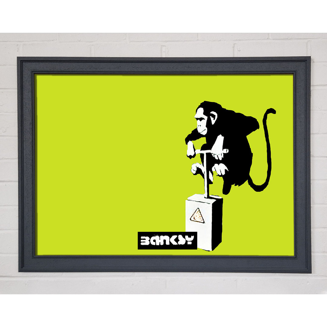 Monkey Detonator Lime Gerahmter Druck Wandkunst