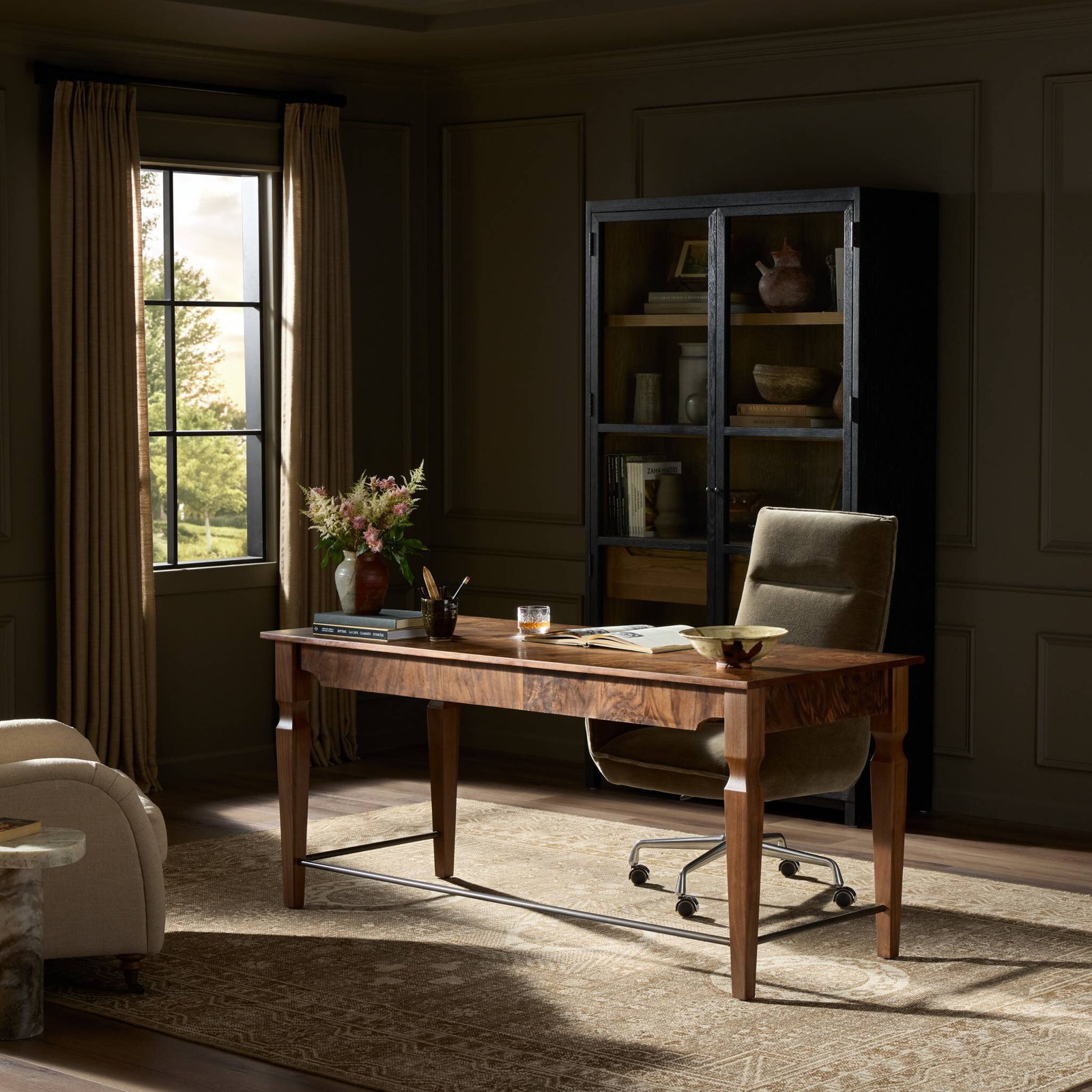 Galvin Desk-Walnut Burl