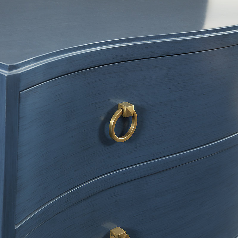 Claire Solid Wood Accent Chest, Navy