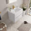Meuble-lavabo de salle de bain avec comptoir et rangement - 30 po, meuble-lavabo de comptoir flottant élégant, hygiénique et élégant
