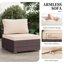 Ensemble de conversation 9 pièces pour terrasse en rotin avec foyer extérieur de 42 pouces et coussin de siège confortable-341449828