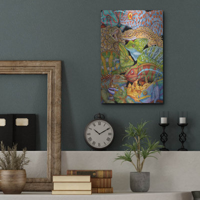  'Collage Reptiles Vertical' by Tim Jeffs Metal Wall Art, 12" x 16"