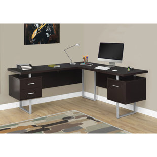 L-Shaped Solid Wood Computer Desk