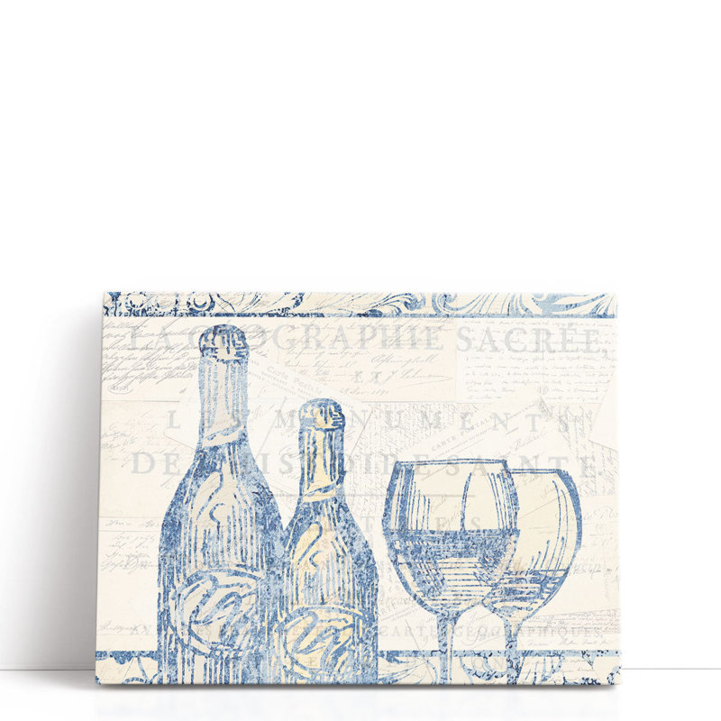 «Wine Sketch», reproduction d'art sur toile, H 18 po x l 24 po