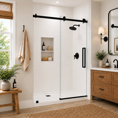 Porte de douche coulissante simple sans cadre P 56 "- l 60" x H 76 "Pistis