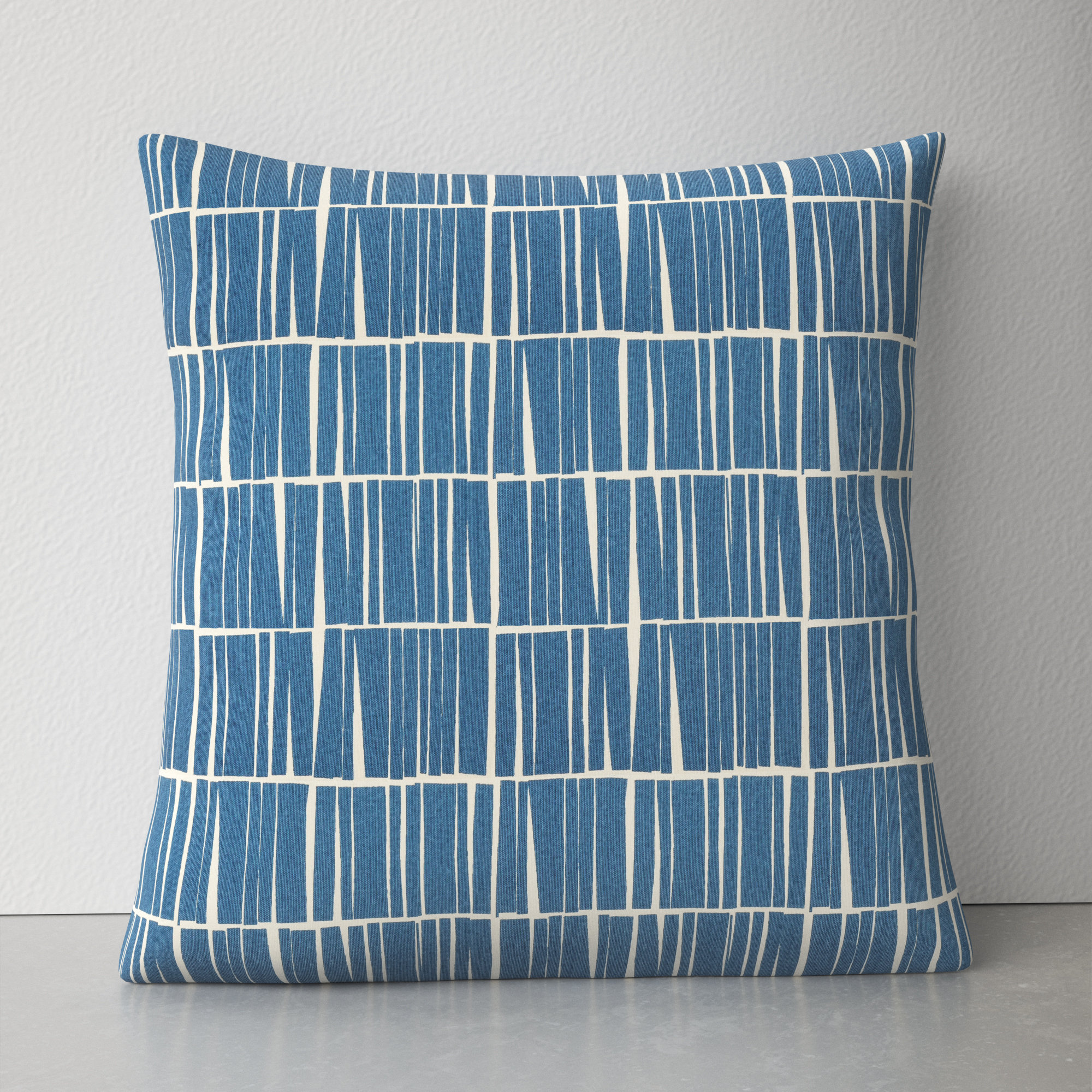  JASEN Blue and Beige Boho Decorative Throw Pillow