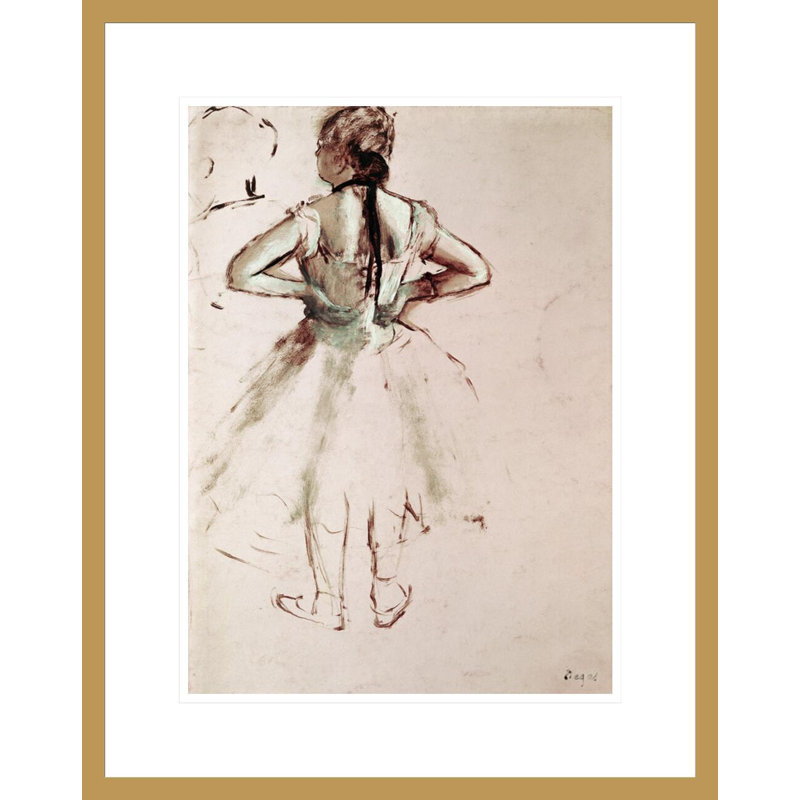 Danseuse vue de dos par Edgar Degas - impression giclée encadrée, H 21,75 po x l 17,28 po