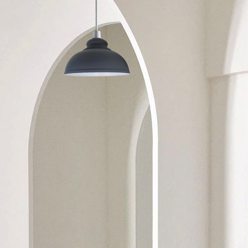 17cm H Metal Dome Lamp Shade, Grey