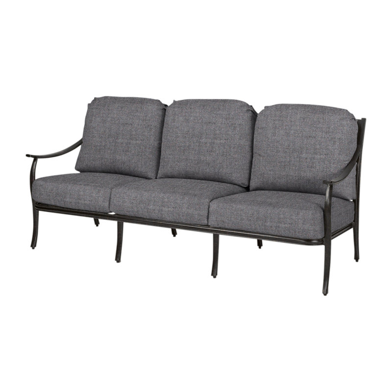 Edge Sofa with Sunbrella Cushions, Cast Slate Sunbrella® Plainweave, Midnight Gold