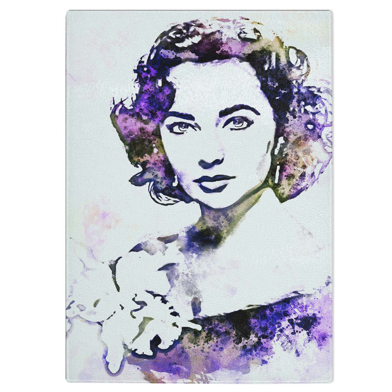 Glass Elizabeth Taylor in Abstract Chopping Board, 28.5 cm W x 20 cm L