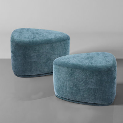 Repose-pieds carré à compression Caras bleu sans assemblage requis (ensemble de 2)