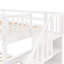 Lit superposé simple avec escalier et tiroir, finition blanche, convient aux soirées pyjama dans la chambre à coucher, espace de rangement maximisé, structure en pin massif, conception sécuritaire, couleur d'escalier requise, utilisation idéale pour-130093382