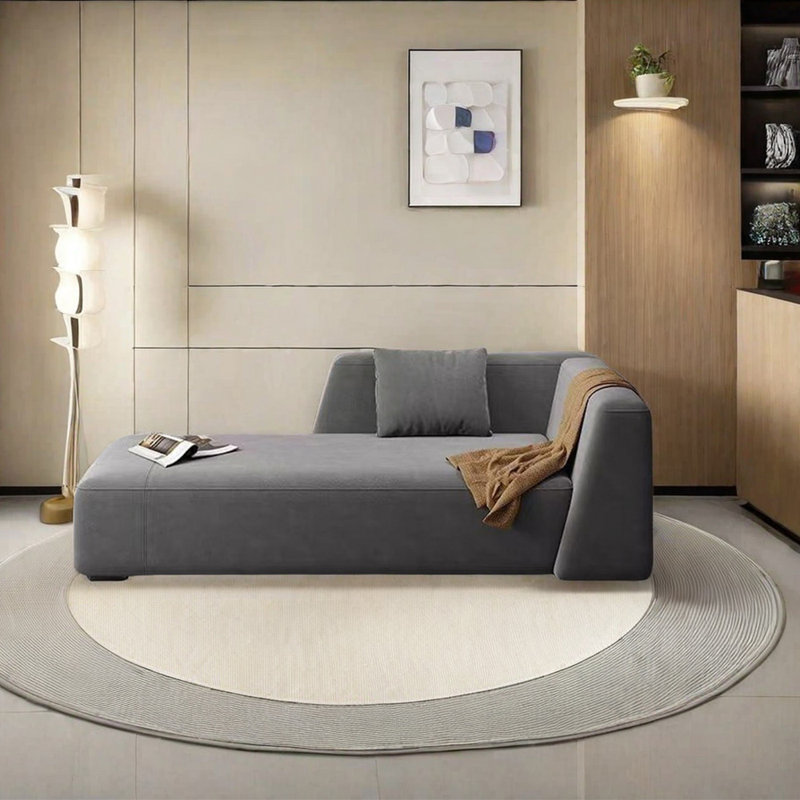 Fauteuil inclinable en éponge High High, Gris, Accoudoir à droite (vu de face)