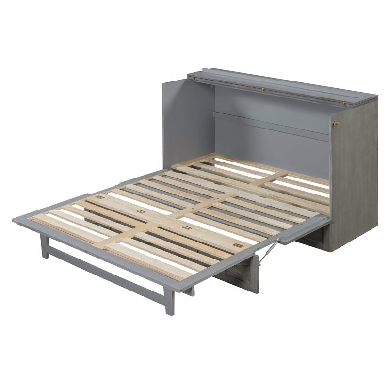 Lit escamotable avec grands tiroirs Murphy, Grand, Gris