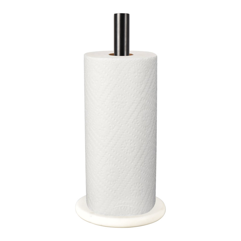 Porte-serviettes en papier Avery, Noir / marbre blanc