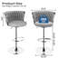 Chaise de bar grise (paquet de 2): dossier tissé, hauteur réglable, rotation à 360 degrés, repose-pieds stable, base circulaire en métal-117306306