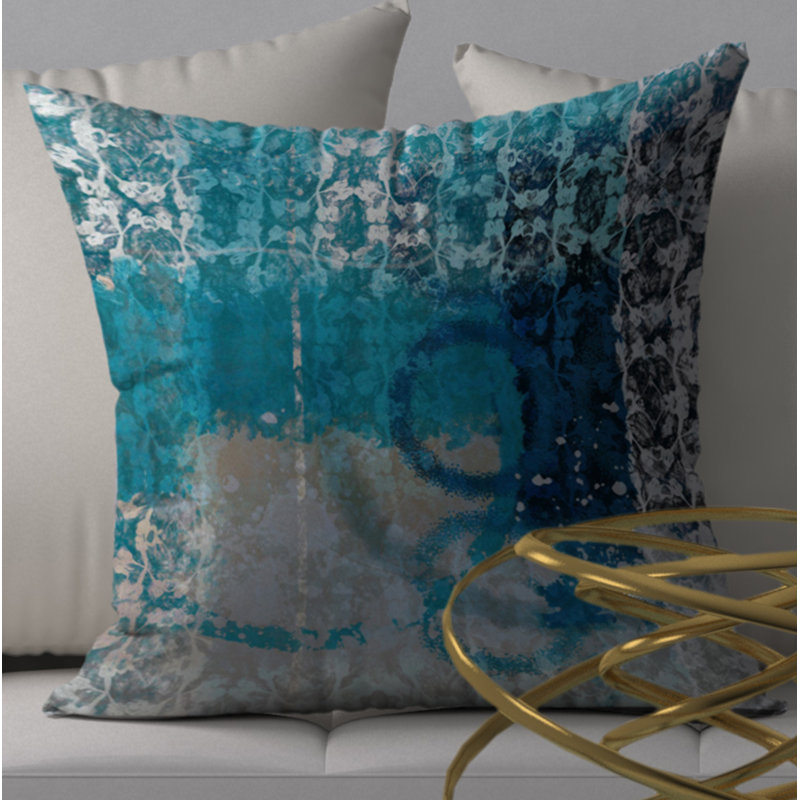 Abstract Throw Pillow, 18" H x 18" W x 5"D