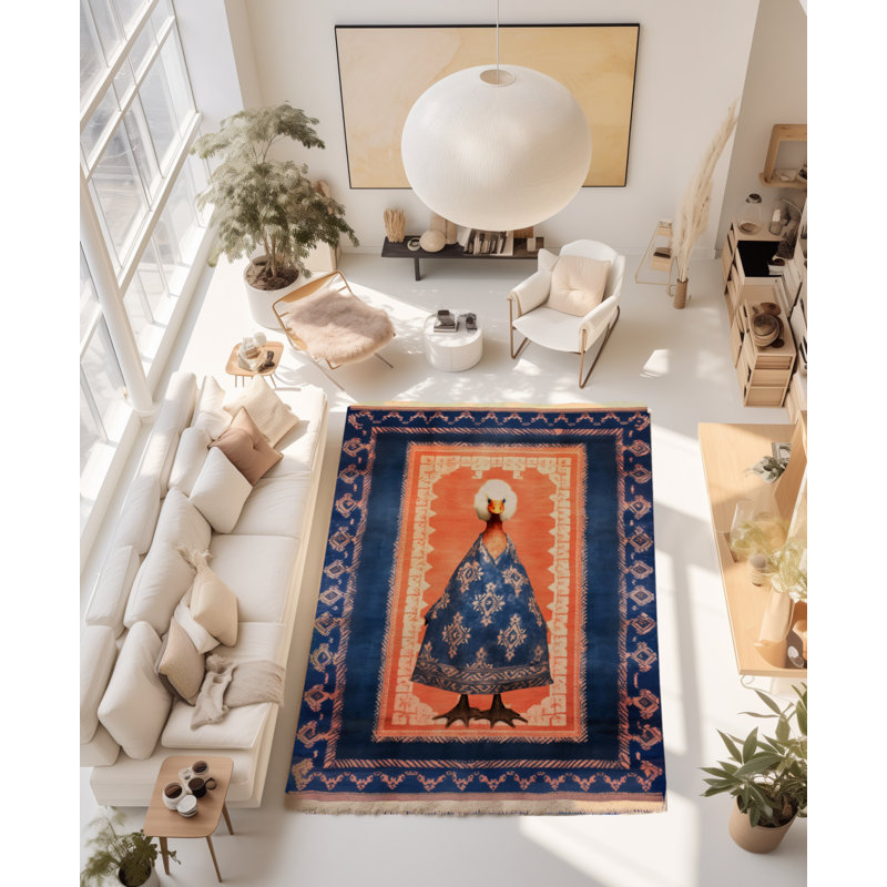 Tapis décoratif moderne à motif de canard Dido Collection, Rectangle 5 pi x 9 pi 11 po