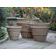 Pots de fleurs hauts en grès à bord roulé, lot de 3 - Intérieur/Extérieur