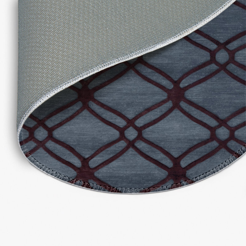 Trellis Gray Indoor and Outdoor Area Rug, Round 5'