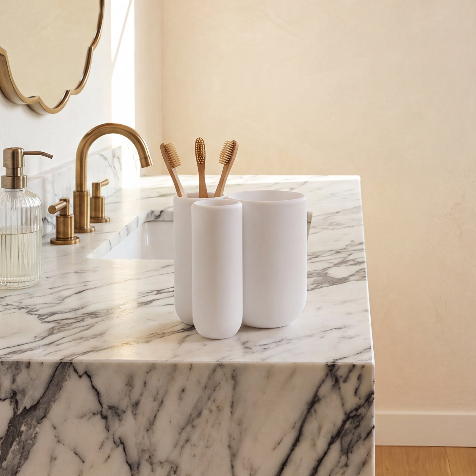 Touch Bathroom Accessory Set, White