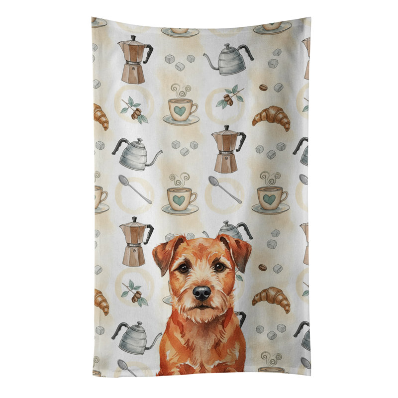 Serviette de cuisine Coffee Bar, Red Border Terrier