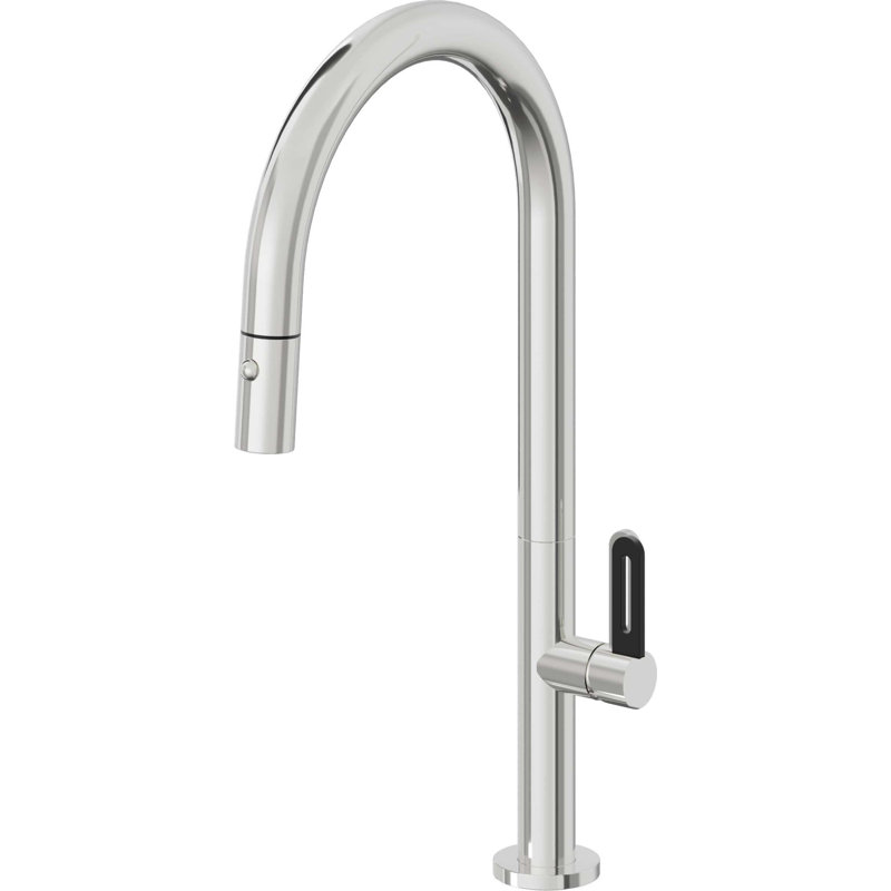 Poetto Kitchen Faucet, Polished Chrome, Flat Blade