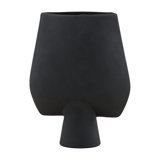 Fianna 17" Tall Terracotta Vase, Black