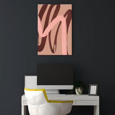 Curved Hues Dance Abstract Contemporary Elegant Wall Art Print
