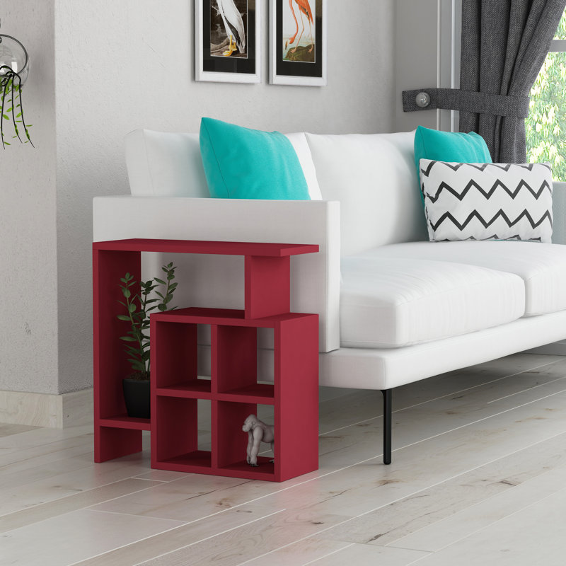 Table de bout avec rangement Frame, Bourgogne