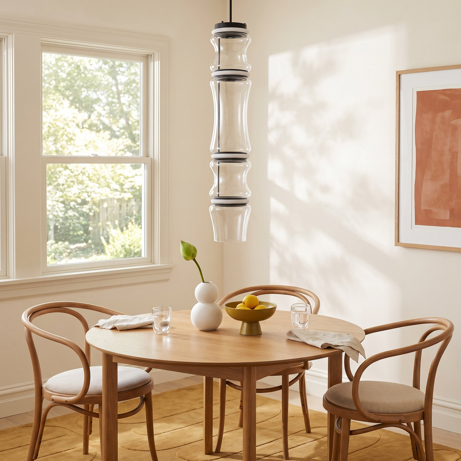 Poinsettia 4 Light Glass Dimmable LED Pendant
