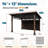 12 FT X 14 FT  Outdoor Modern Hardtop Slope Roof Gazebo With Side Privacy Screen