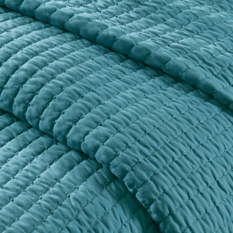 Ensemble de courtepointe 2 pièces bleu sarcelle simple / simple TG