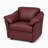 Ramdev Top Grain Leather Chair with Cushioned Back and Pillow Top Arm-124638793-35667467