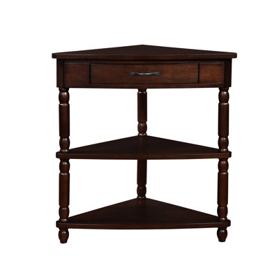 Multifunctional Corner Table For Small Spaces, Solid Wood Legs - 3 Tier With Ideal Spaces