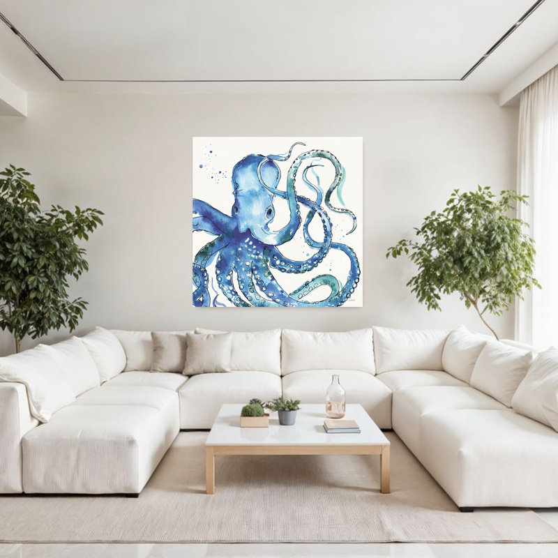 Pieuvre de mer profonde, art côtier, H 48 po x l 48 po