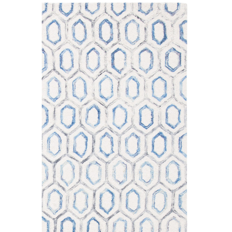 Gerad Metro Hand Tufted Wool And Cotton With Latex Geometric Rug, Rectangle 5' x 8'