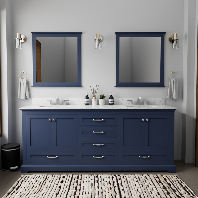 Dukes 80 in W x 22 in D Double Bath Vanity, Navy Blue