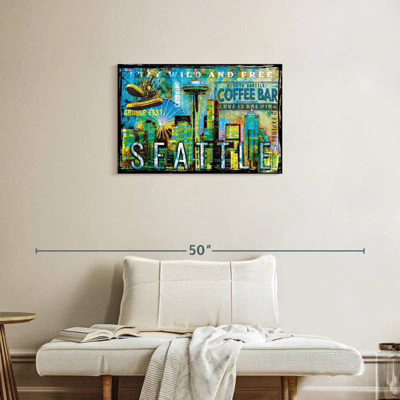 Kavia Seattle Stay Wild And Free Grunge, H 20 po x l 30 po