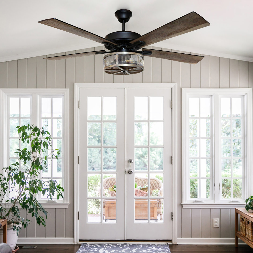 52" W LED Indoor Bronze WiFi Enabled Smart Ceiling Fan River of Goods