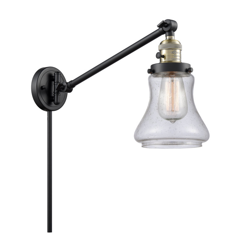 Bras articulé en nickel brossé à 1 lumière Edda, Grainé, DEL