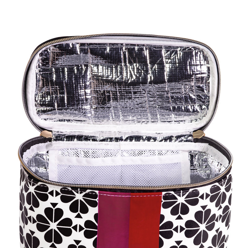 Lunch Tote, Black Spade Flower 