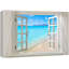 «Glimpse Into Clear Sea And Beach Open Window Modern Coastal Nautical Wall Decor Home Decor» sur toile-98448716