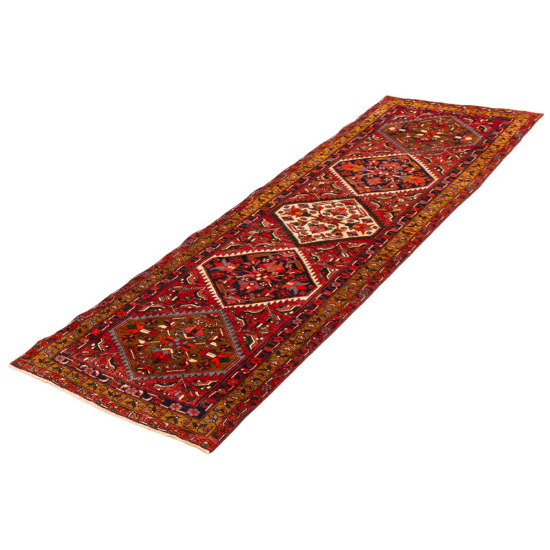 Tapis rouge Sarabi fait à la main de conception unique 3 pi 5 po x 10 pi 10 po