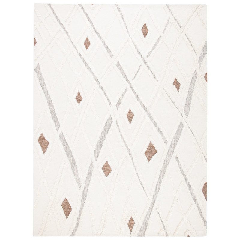 Adleigh Striped Wool Hand Tufted Area Rug, Rectangle 243.84 x 304.8cm
