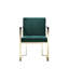 Fauteuils de salle à manger/chambre à coucher modernes en velours capitonné Dexter – Fauteuils d'intérieur avec pieds en acier doré ou argenté – Idéal pour la salle à manger, la chambre ou le salon – Velours vert et pieds dorés-709040502