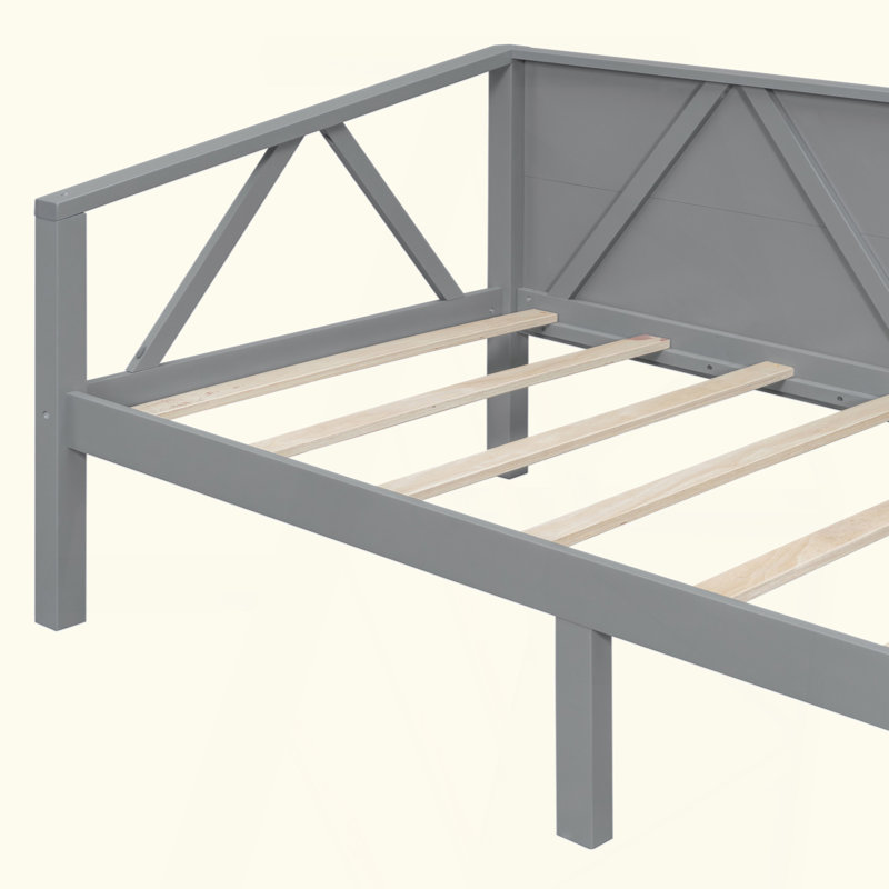 Elegant Multi-Functional Daybed | Solid Frame | Underbed Storage | For Bedroom & Living Room, Gray, Twin