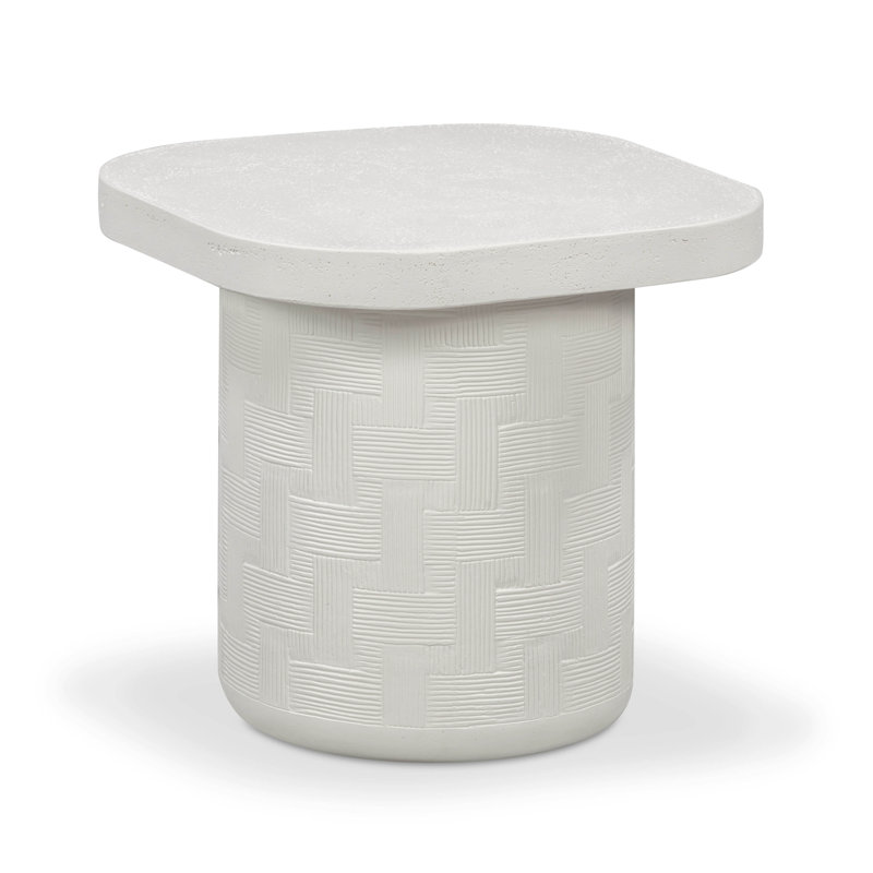 Suraya Ivory Concrete Side Table, Ivory
