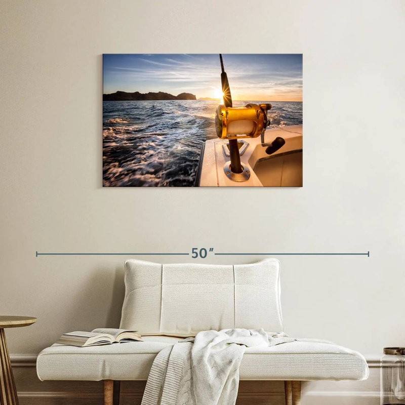 Pêche en haute mer à Senne, H 24 po x l 36 po