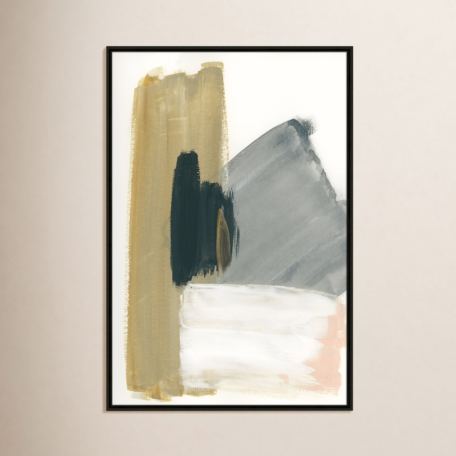 Herma "Marble Block Symmetry II" Print, 37.5" H x 25.5" W x 2" D, Espresso Framed